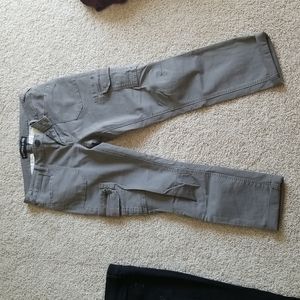 Gray skinny crop jeans